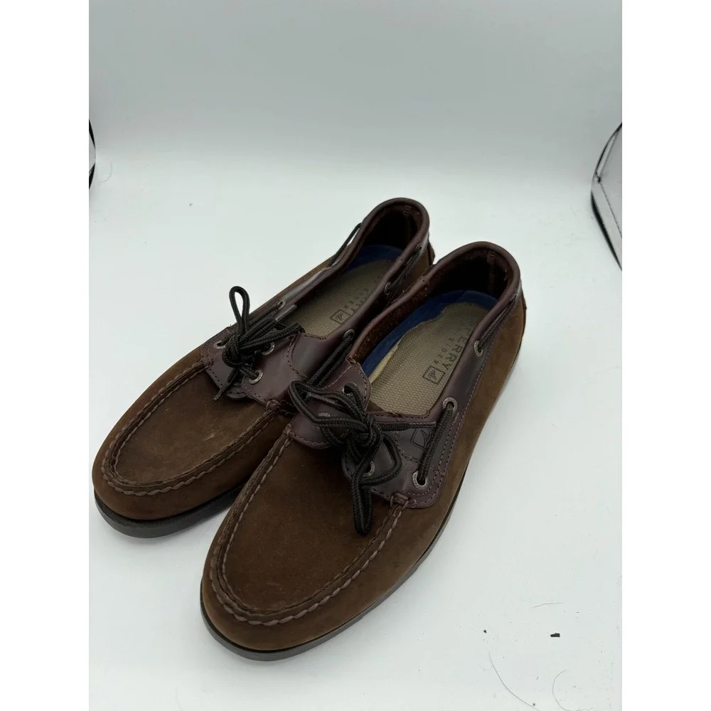 Sperry Shoes Mens Size 8.5 Brown Leather Top Sider‎ Boat Moc Toe Casual Comfort